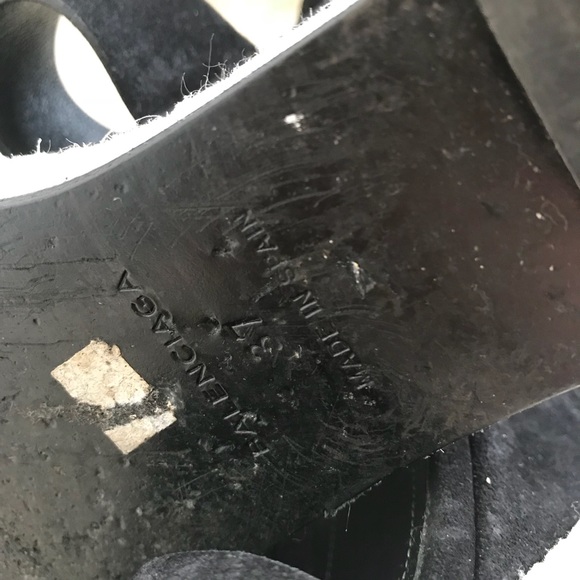 Balenciaga Black suede espadrilles wedges 37 - Picture 6 of 8